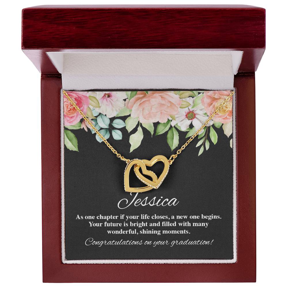 On Your Graduation Necklace Interlocking Hearts Necklace