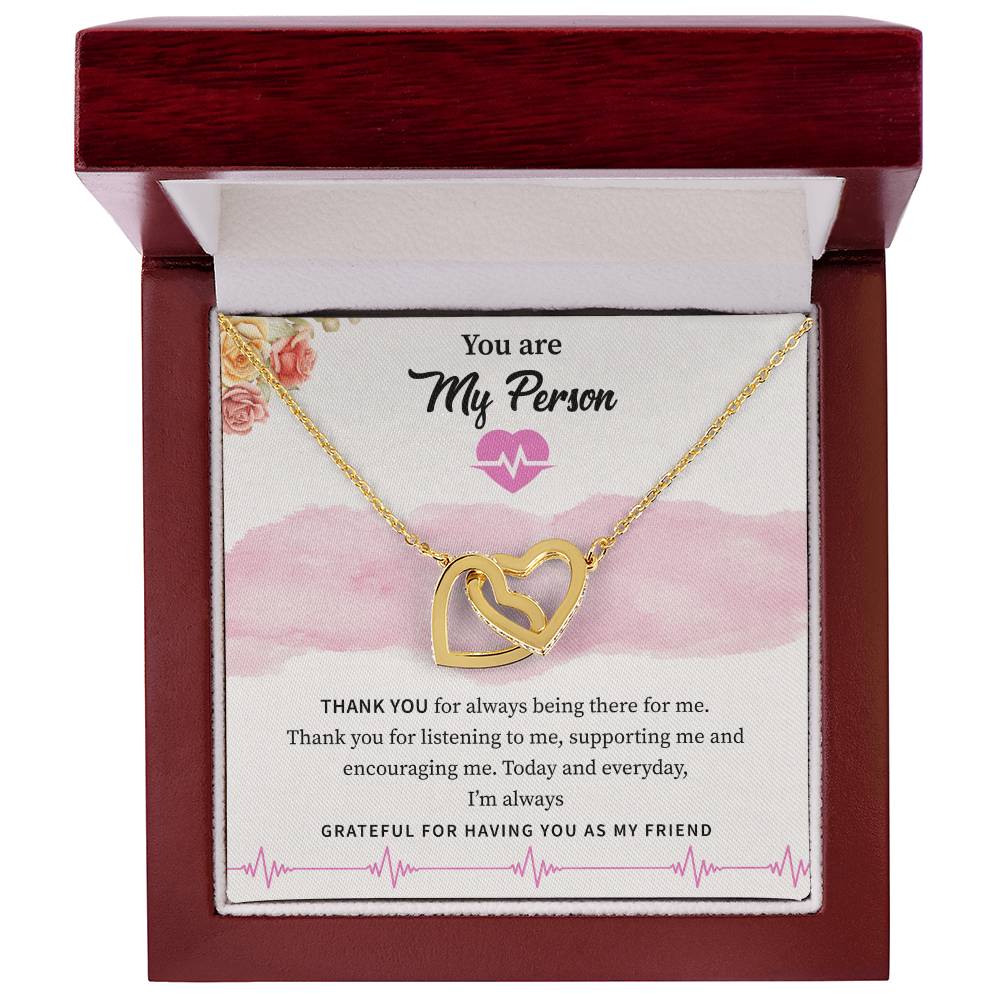 You Are My Person Interlocking Hearts Necklace