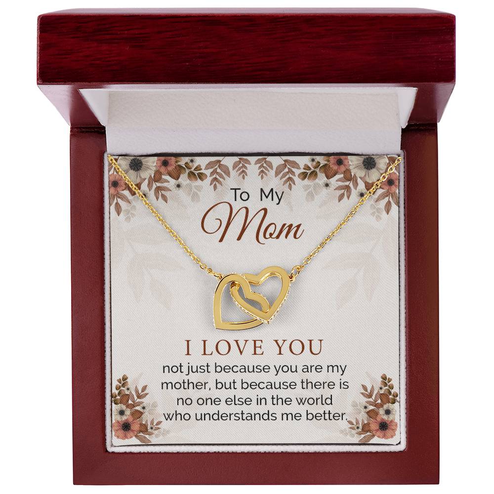 Gifts For Mom From Daughter Interlocking Hearts Necklace