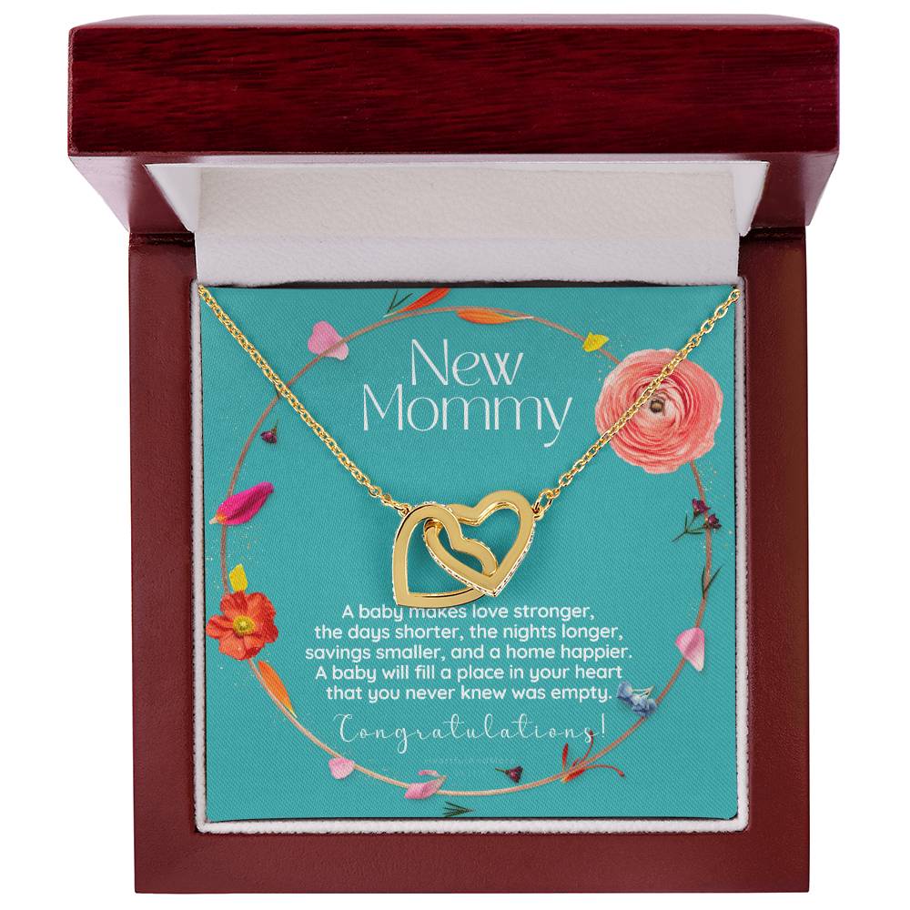Mom To Be Necklace New Mom Necklace First Time Mom Necklace Pregnancy Gift New Mom Gift New Mommy Gift New Mom Gift Jewelry Interlocking Hearts Necklace
