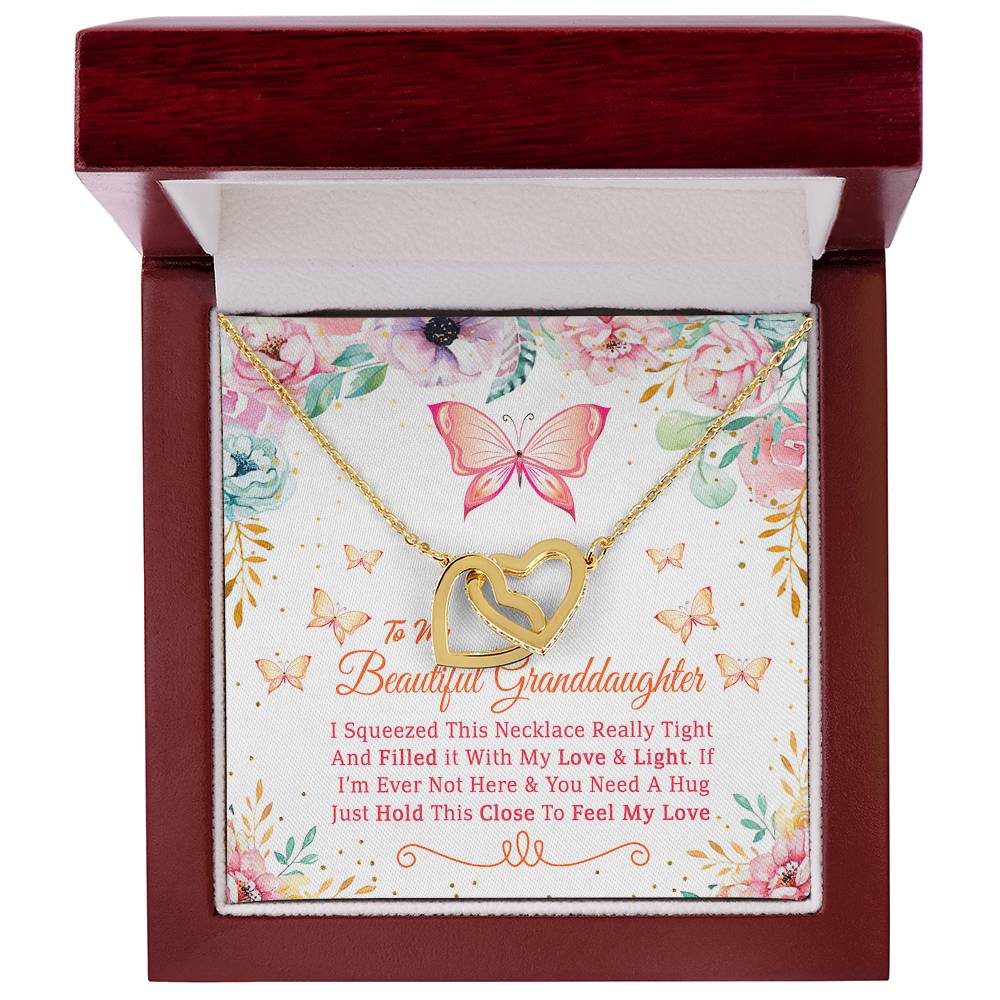Feel My Love - Best Gift For Granddaughter Interlocking Hearts Necklace