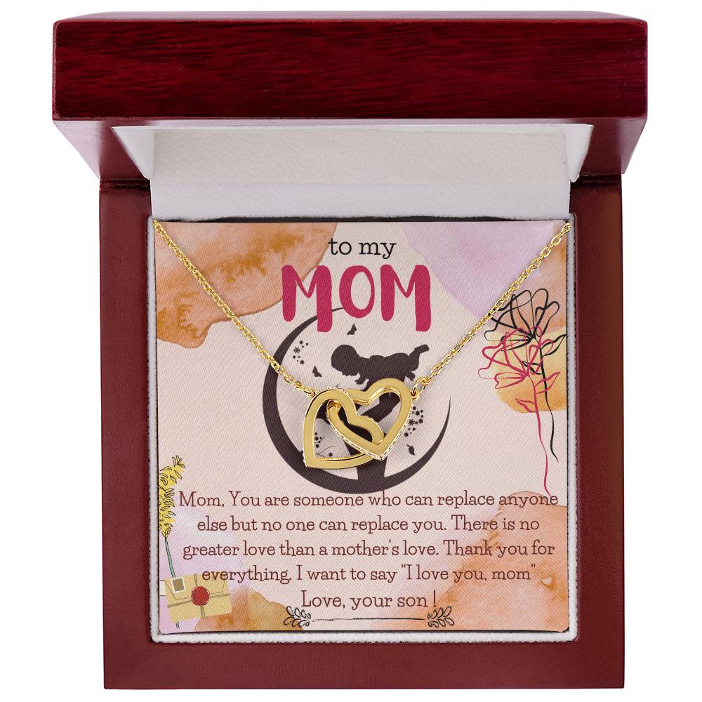 To My Mom Necklace From Your Son Mom Gift Mom Gift From Son Mom Birthday Gift From Son Personalized Unique Gift For Mother From Son Interlocking Hearts Necklace