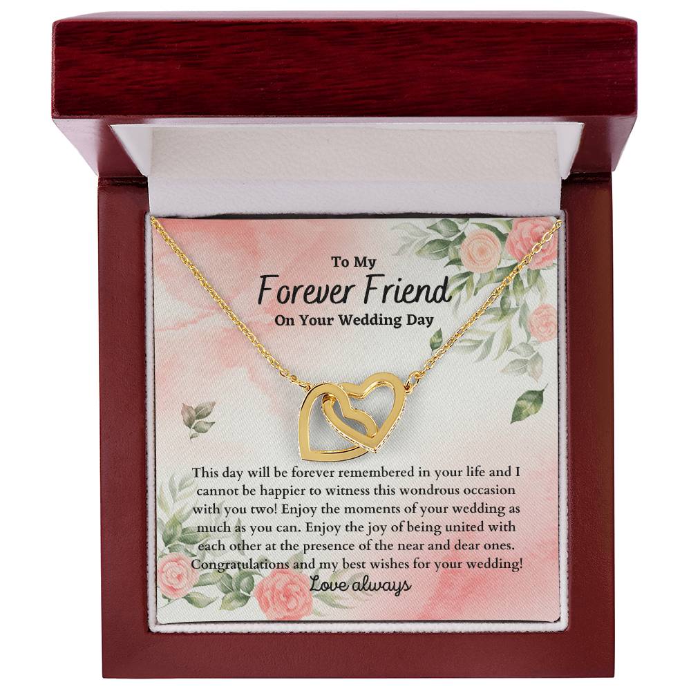 Wedding Gift - To My Best Friend Interlocking Hearts Necklace