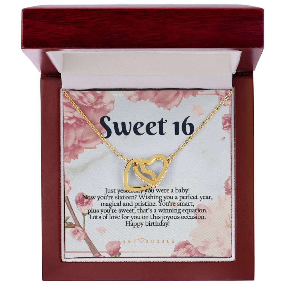 Sweet 16 Gift Hearts Necklace Interlocking Hearts Necklace