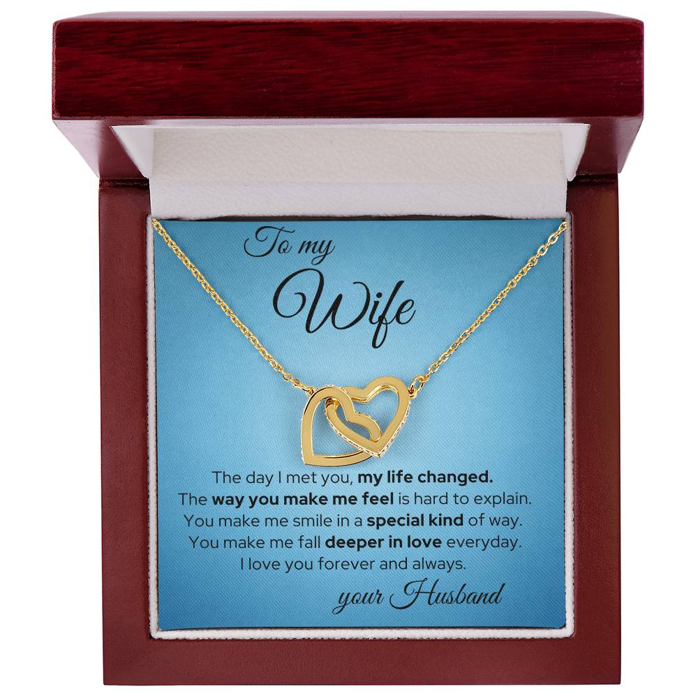 My Life Changed - Wife Necklace Interlocking Hearts Necklace
