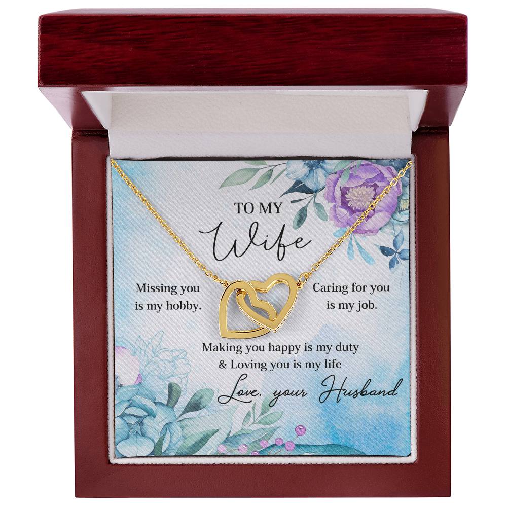 Making You Happy Is My Duty - Great Gift For Wife Interlocking Hearts Necklace