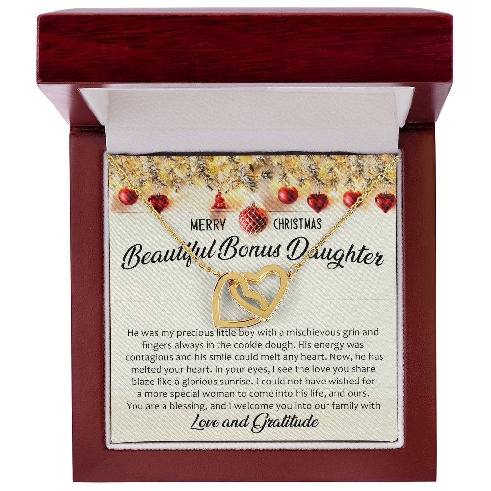 I Welcome You Into Our Fammily Interlocking Hearts Necklace