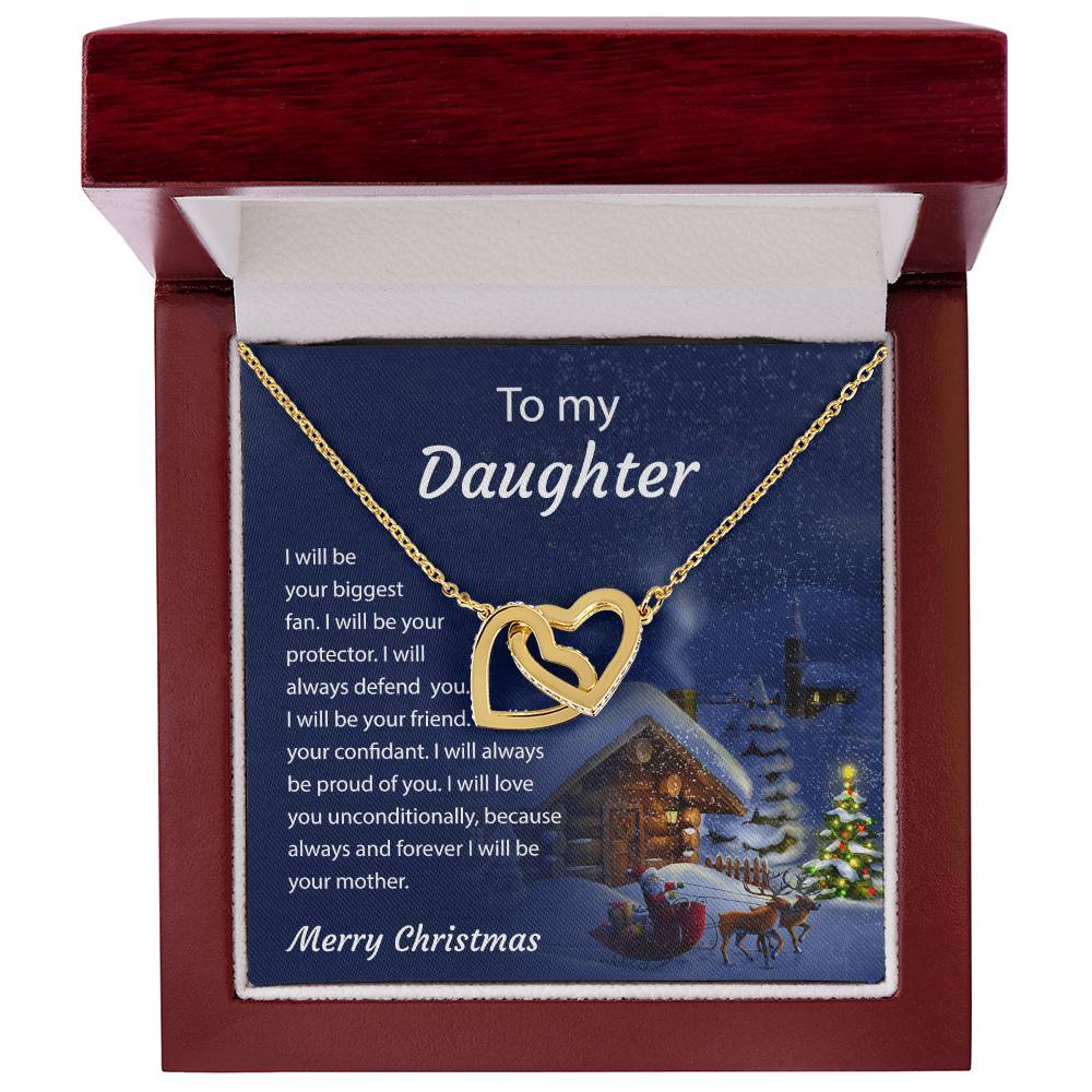 To My Daughter - Around My Heart - Necklace Interlocking Hearts Necklace