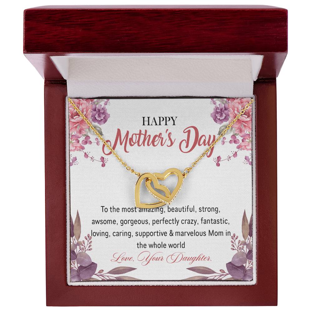 Interlocking Hearts Happy Mother'S Day To The Most Amazing Mom Interlocking Hearts Necklace