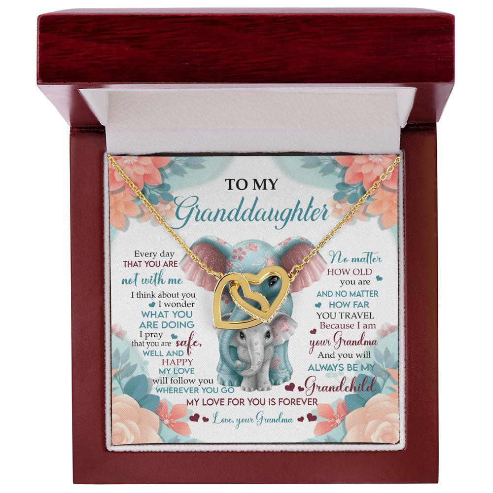 To My Granddaughter Interlocking Hearts Necklace