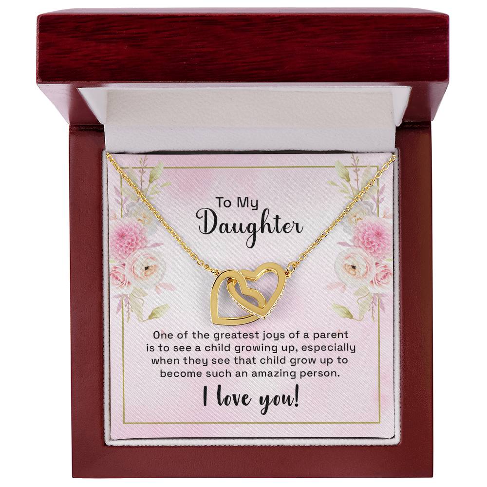 Daughter Gift From Mom Beautiful Two Hearts Interlocked Necklace For Daughter Interlocking Hearts Necklace