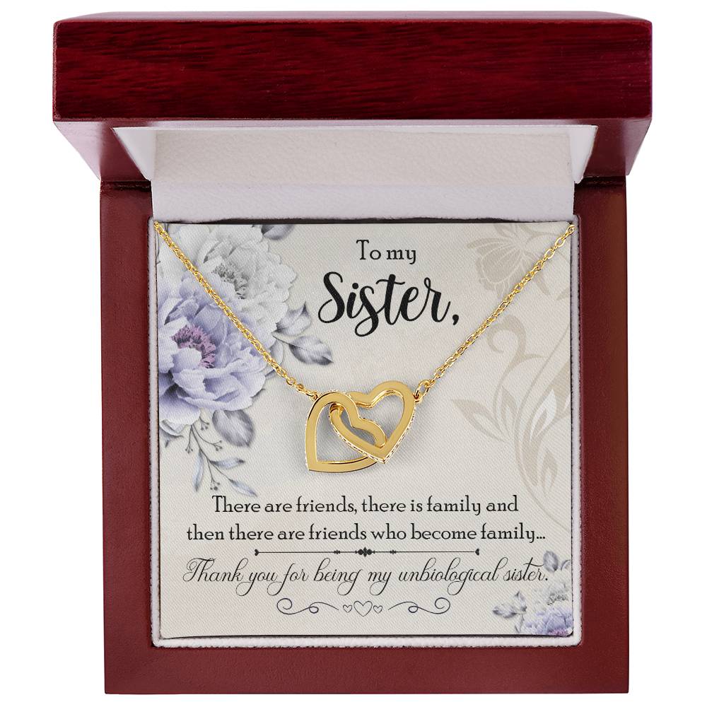 Gift For Sister - My Unbiological Sister Necklace Interlocking Hearts Necklace