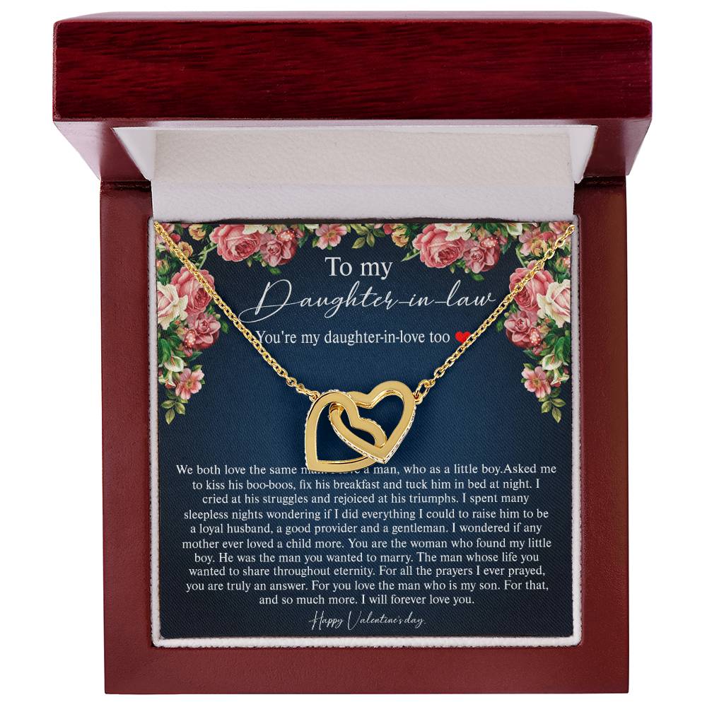 Mother-In-Law To Daughter-In-Law We Both Love The Same Man Interlocking Hearts Necklace