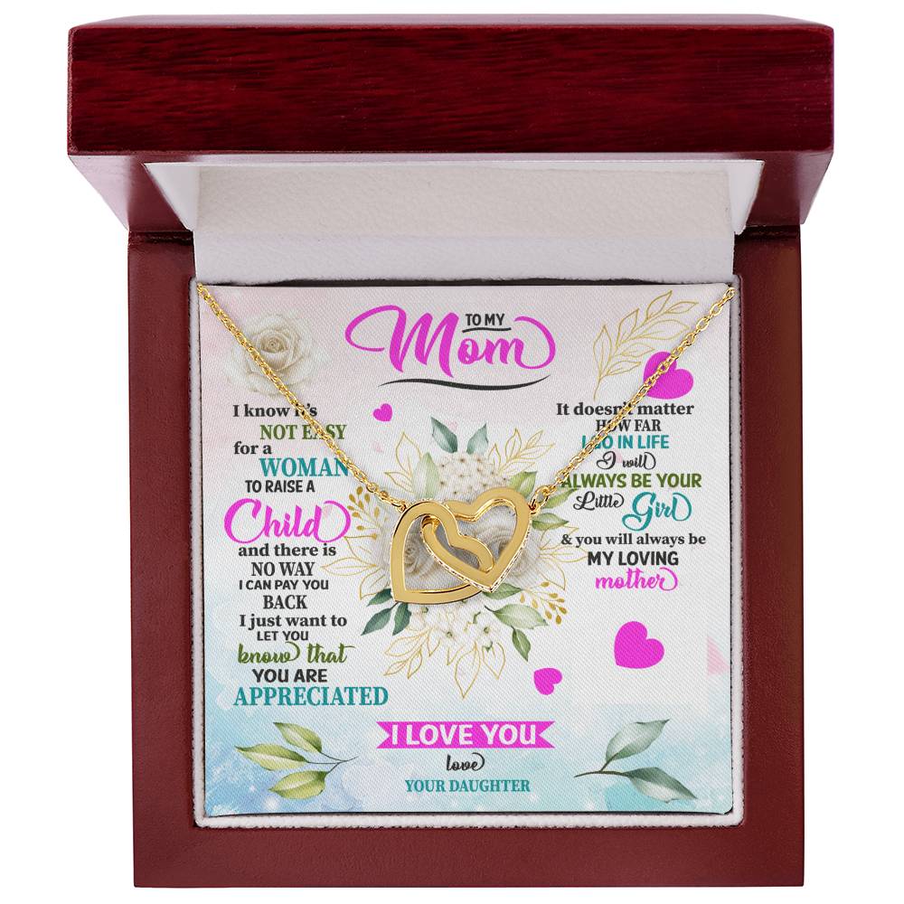 Mom Gift From Daughter - Interlocking Hearts Necklace