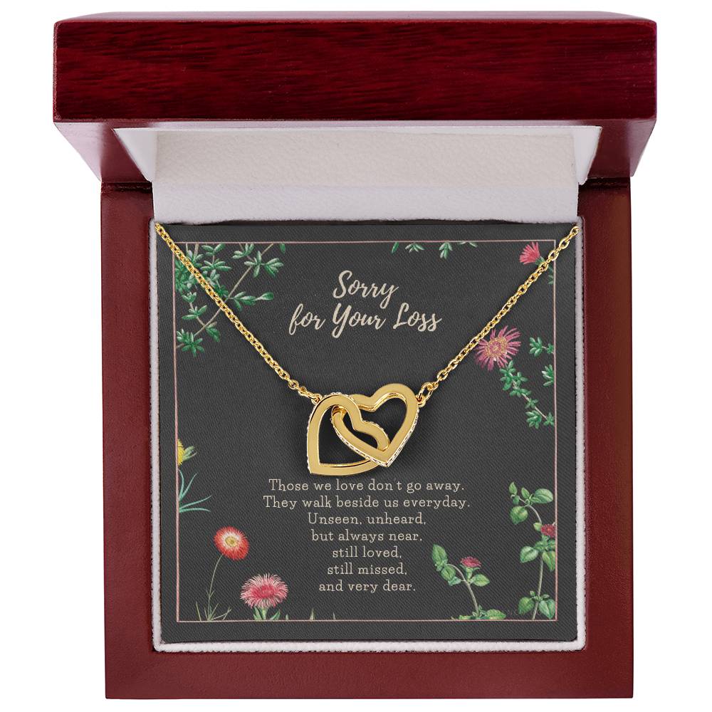 Loss Of Loved One Necklace Loss Of Mother Gift Loss Of Father Gift Sorry For Your Loss Sympathy Gift Sterling Silver Pet Loss Gift Interlocking Hearts Necklace