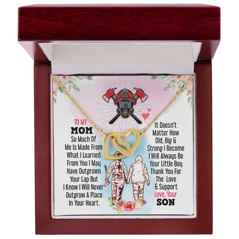 Firefighter'S Mom - Interlocking Heart Necklace Interlocking Hearts Necklace
