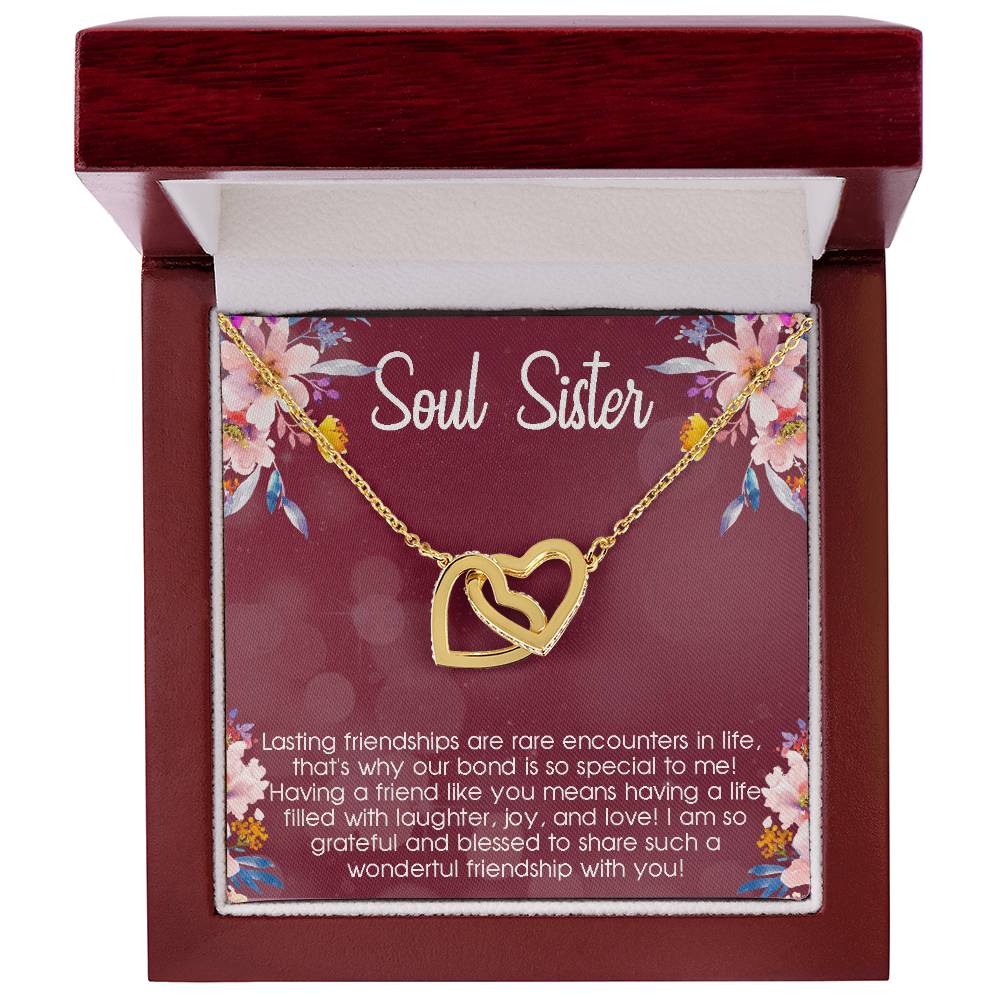 Birthday Gift For Best Friend Soul Sister Necklace Gift Gift For Best Friend Gift Interlocking Hearts Necklace Gift For Soul Sister Bff
