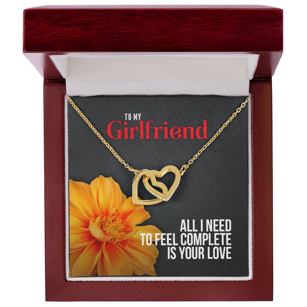 All I Need Is Your Love - Interlocking Hearts Necklace For Girlfriend