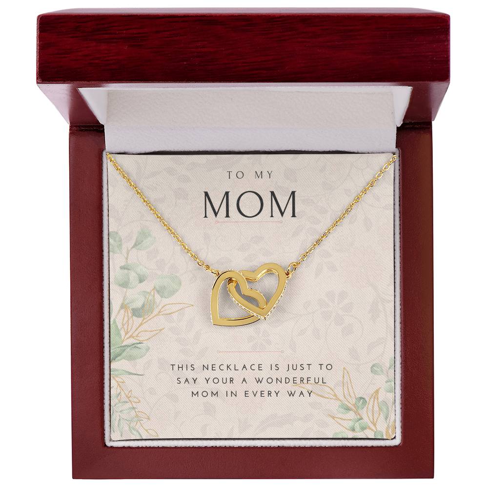 To My Mom Interlocked Heart Necklace Interlocking Hearts Necklace