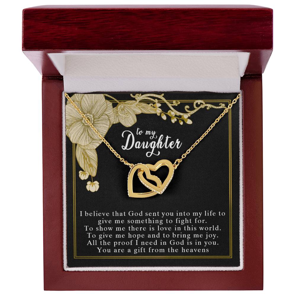 To My Daughter Interlocking Hearts Necklace