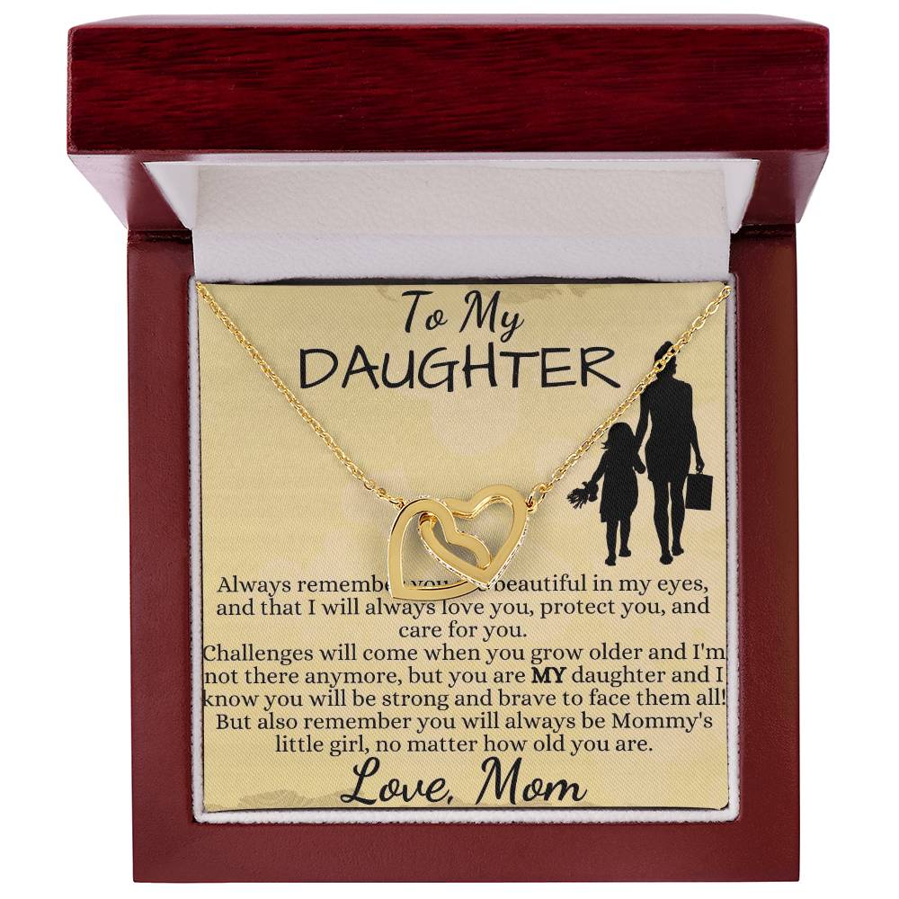 To My Beautiful Daughter - Interlocking Hearts Necklace