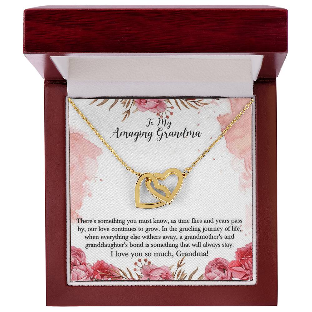 To My Amazing Grandma Interlocking Hearts Necklace