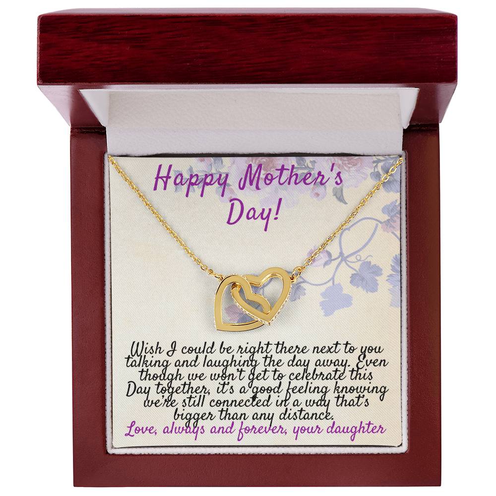 Two Hearts Of Mother And Daughter Interlocking Hearts Necklace
