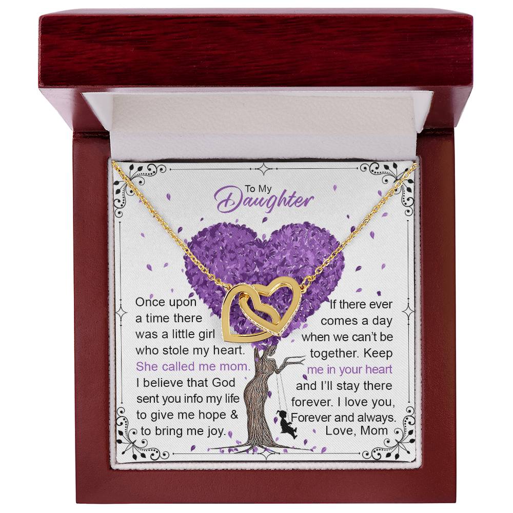 To My Daughter Interlocking Hearts Necklace