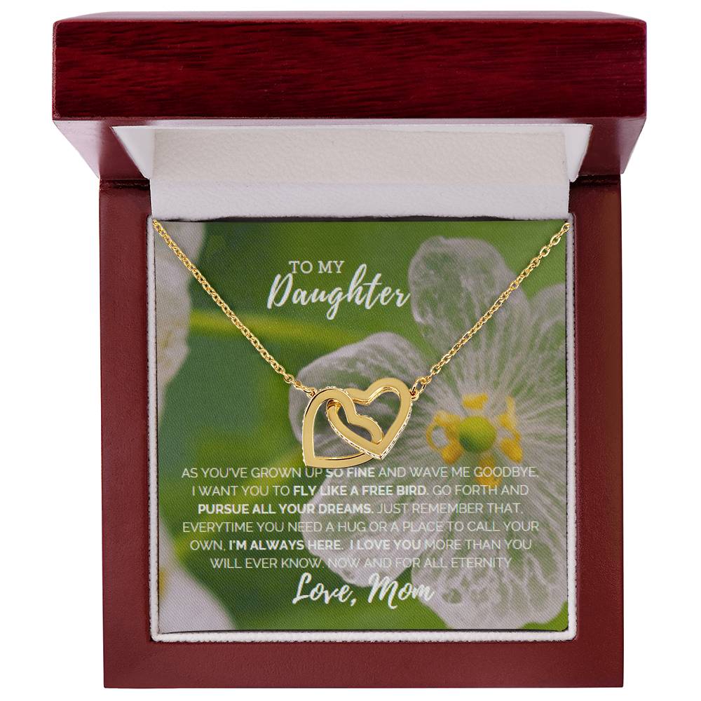 Fly Like A Bird Interlocking Hearts Necklace
