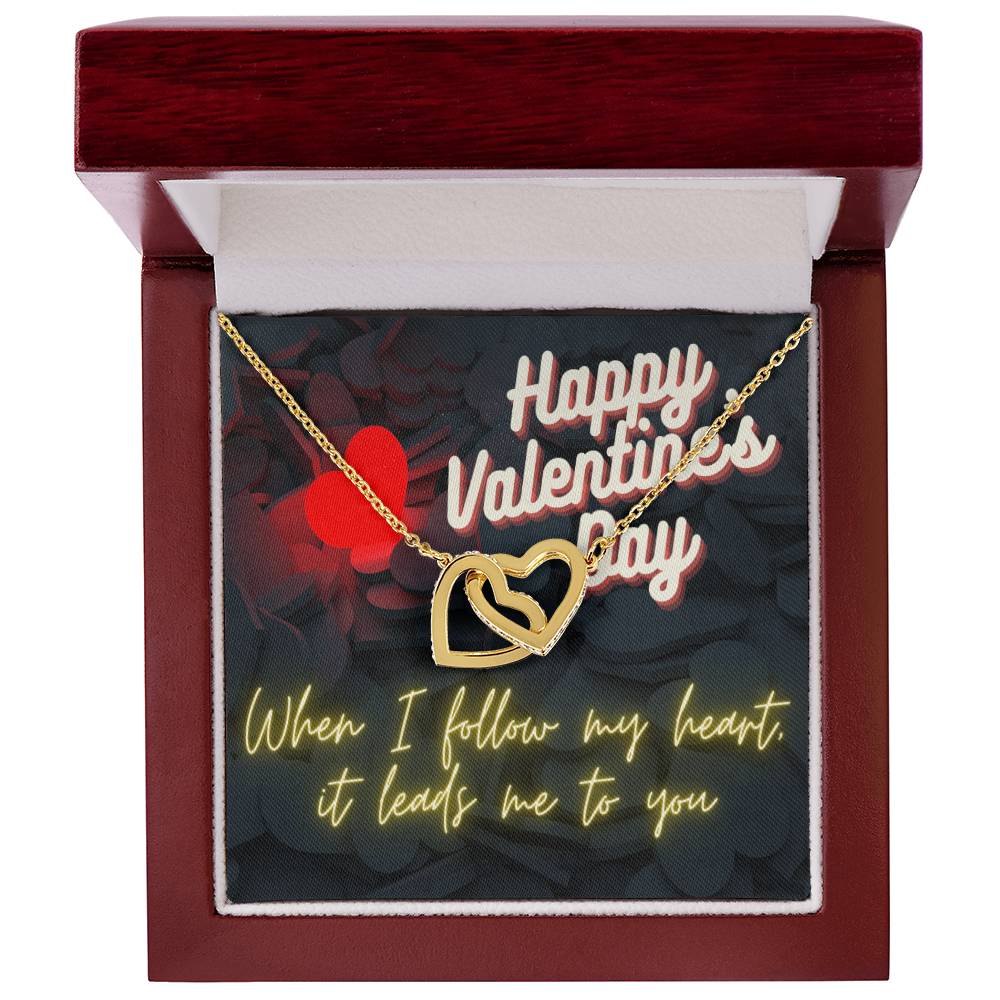 My Heart Leads Me To You - Ih Interlocking Hearts Necklace