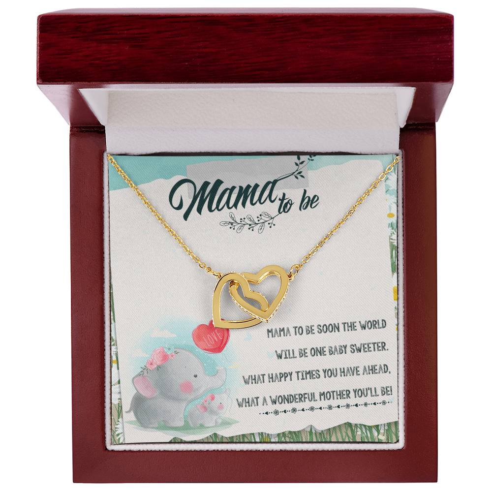 Mama To Be Interlocking Hearts Necklace Message Card