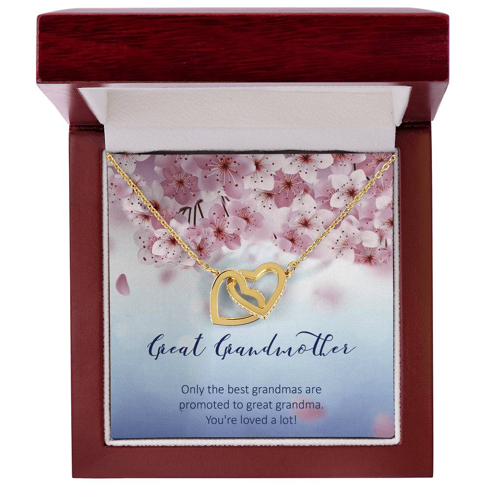 Great Grandmother - Only The Best Grandmas Are Promoted To Great Grandmas - Interlocking Heart Necklace Interlocking Hearts Necklace