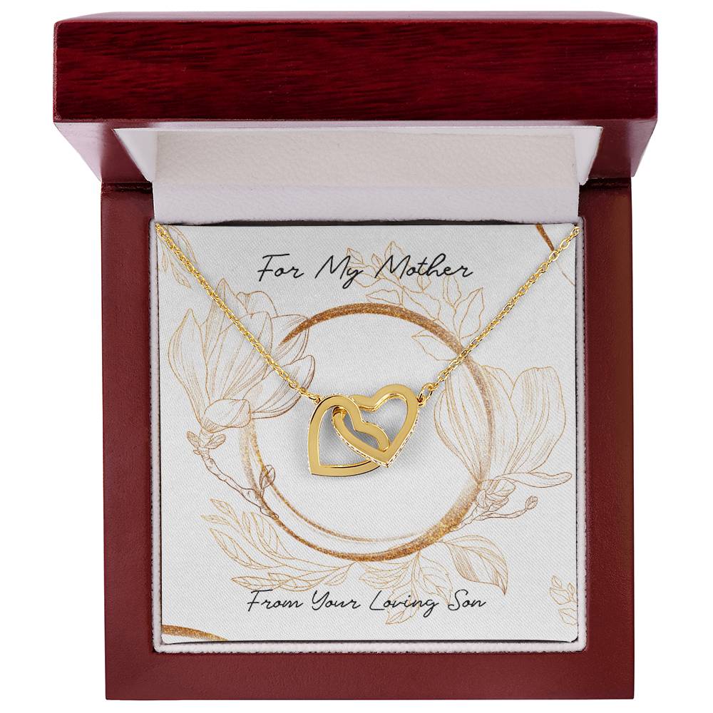 Two Hearts Necklace For My Mother Interlocking Hearts Necklace