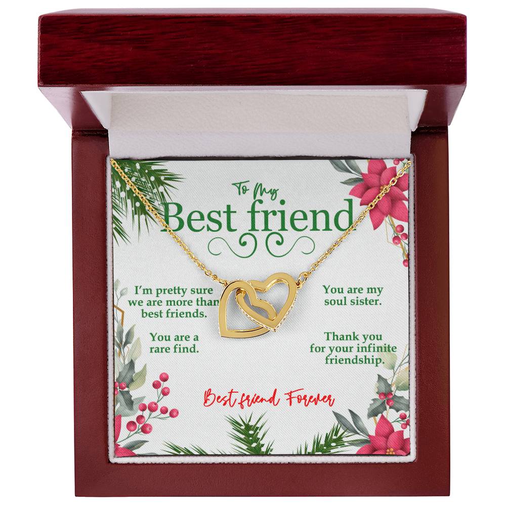 To My Best Friend Interlocking Hearts Necklace