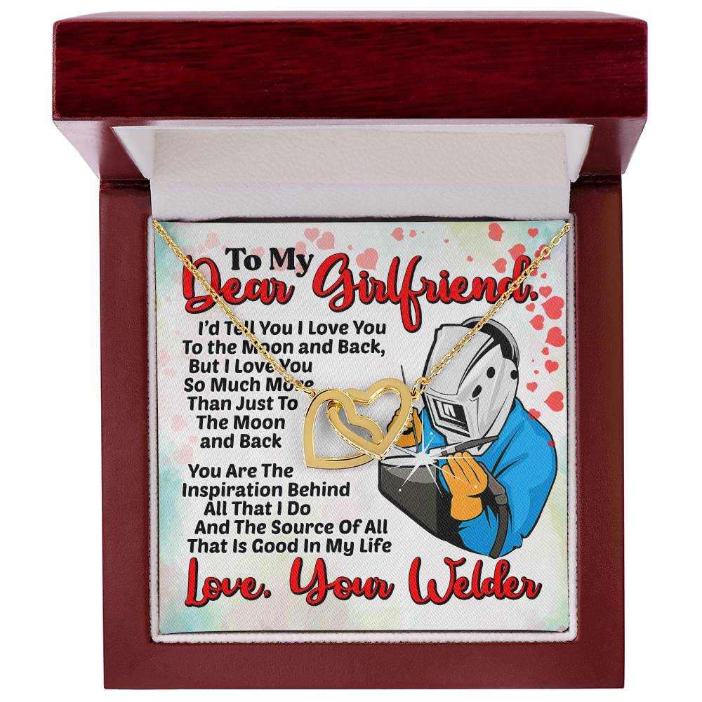 Welder'S Girlfriend- Interlocking Heart Necklace Interlocking Hearts Necklace