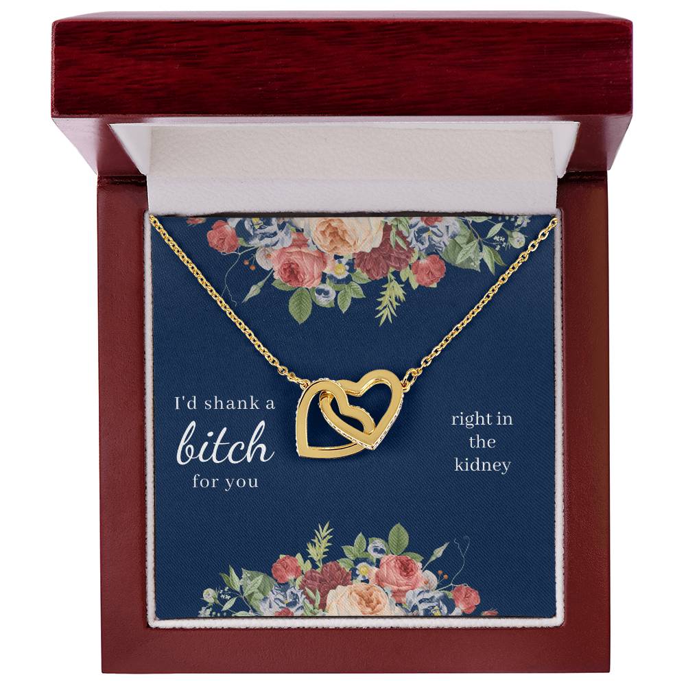 I'D Shank A Bitch For You Interlocked Hearts Necklace Interlocking Hearts Necklace