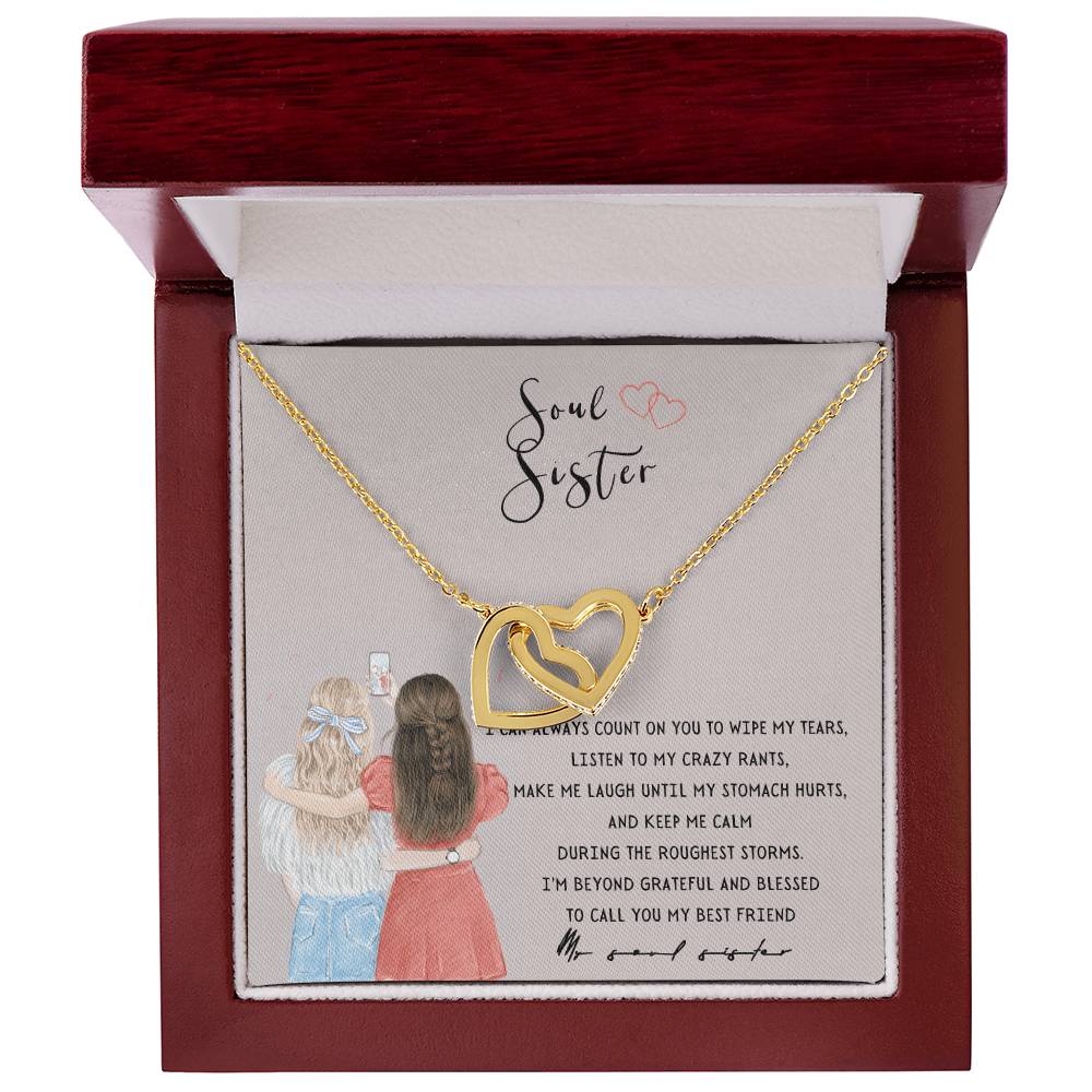 Soul Sister - Joined Hearts Necklace Interlocking Hearts Necklace