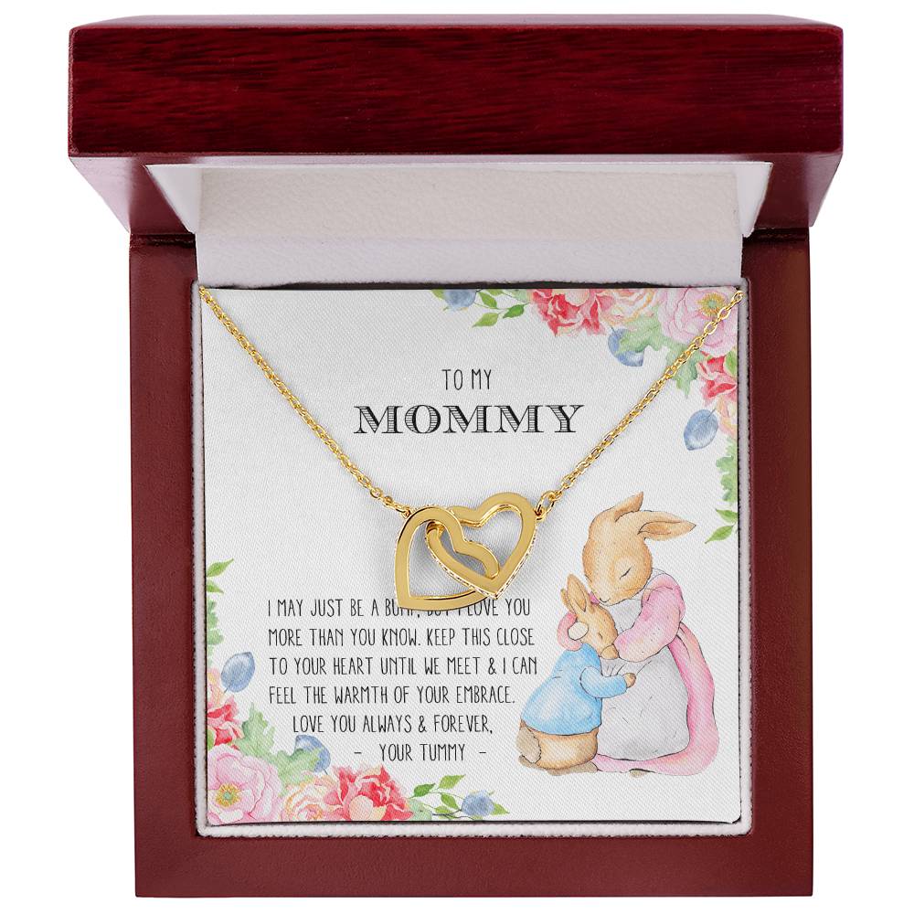 To My Mommy - Expecting Mom Heart Necklace Interlocking Hearts Necklace