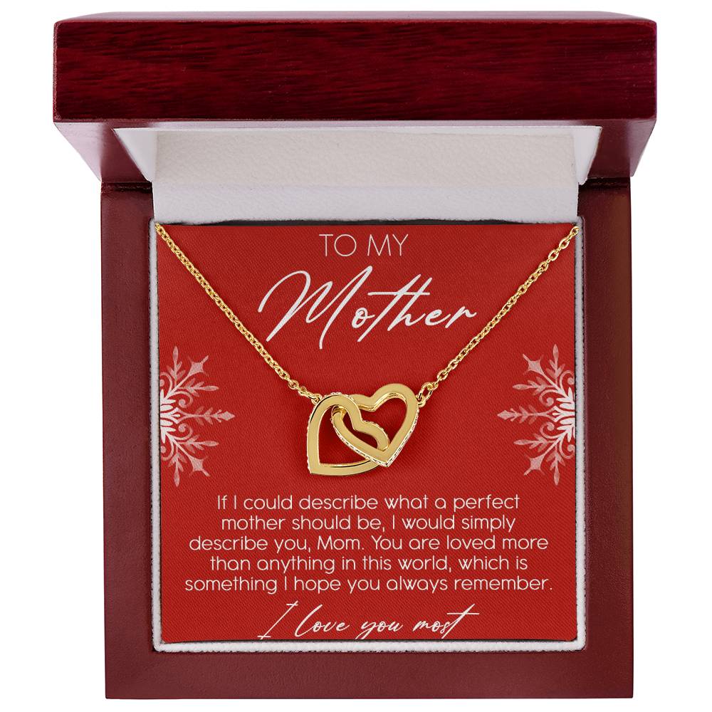 To My Mother Interlocking Hearts Necklace Message Card