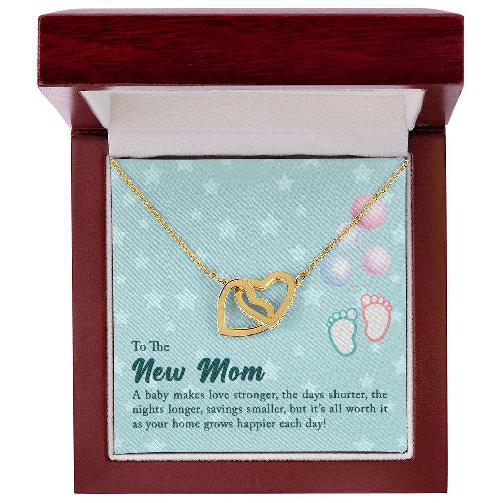 Interlocking Hearts Necklace To The New Mom A Baby Makes Love Stronger