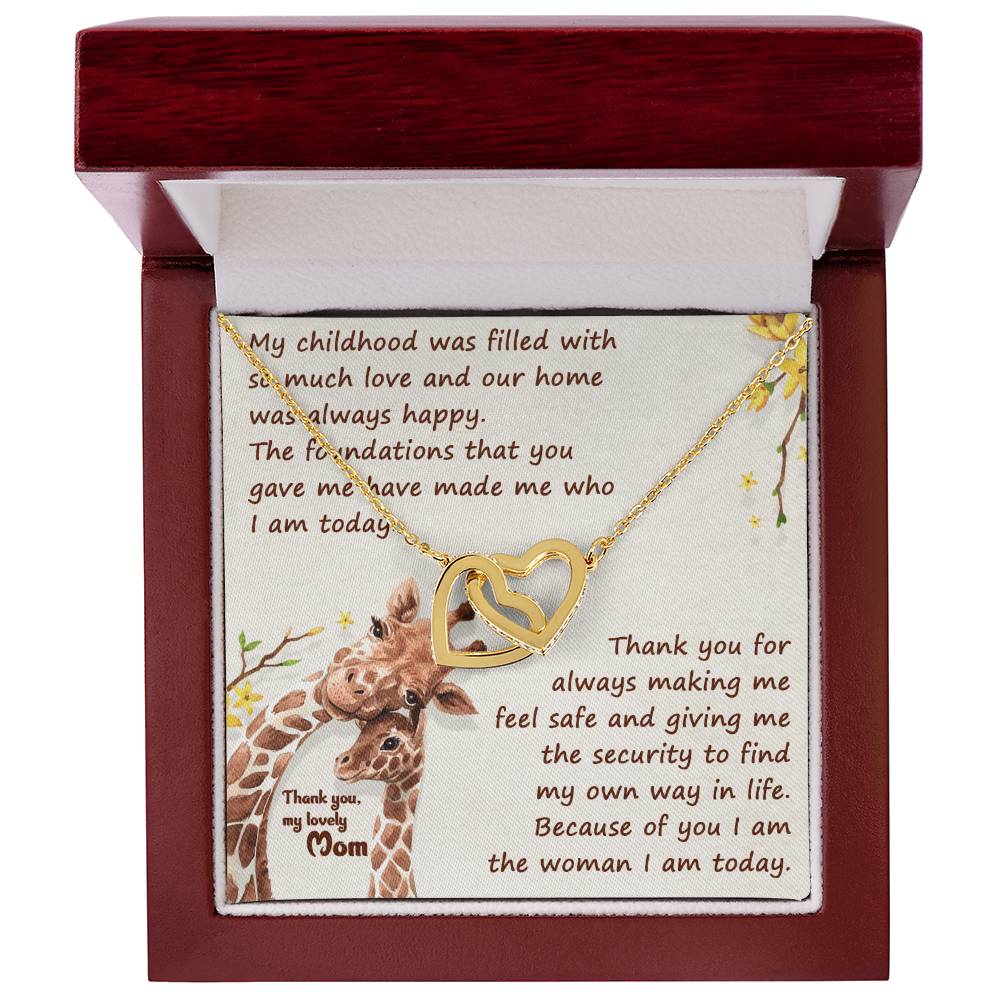 Thank You Mom Thanksgiving Gift Interlocking Hearts Interlocking Hearts Necklace