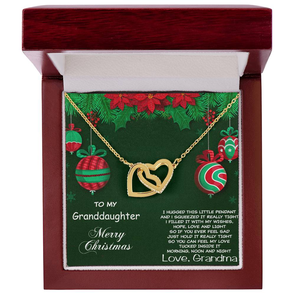 Granddaughter Heart Pendant Necklace Christmas Gift Interlocking Hearts Necklace