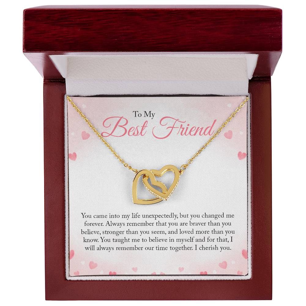 To My Best Friend Necklace Interlocking Hearts Necklace