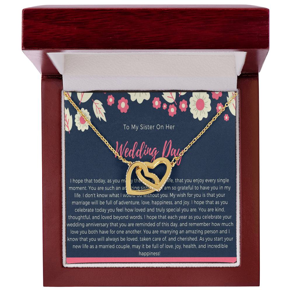 Sister Wedding Day Gift To Bride From Sister Necklace Sister To Bride Gift Bride Jewelry Gift From Sister Interlocking Hearts Necklace