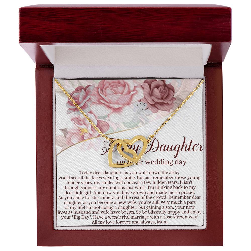 Daughter On Wedding Day Gift Daughter Wedding Gift From Mom And Dad Daughter Interlocking Hearts Necklace Gift From Parents Wedding Gift