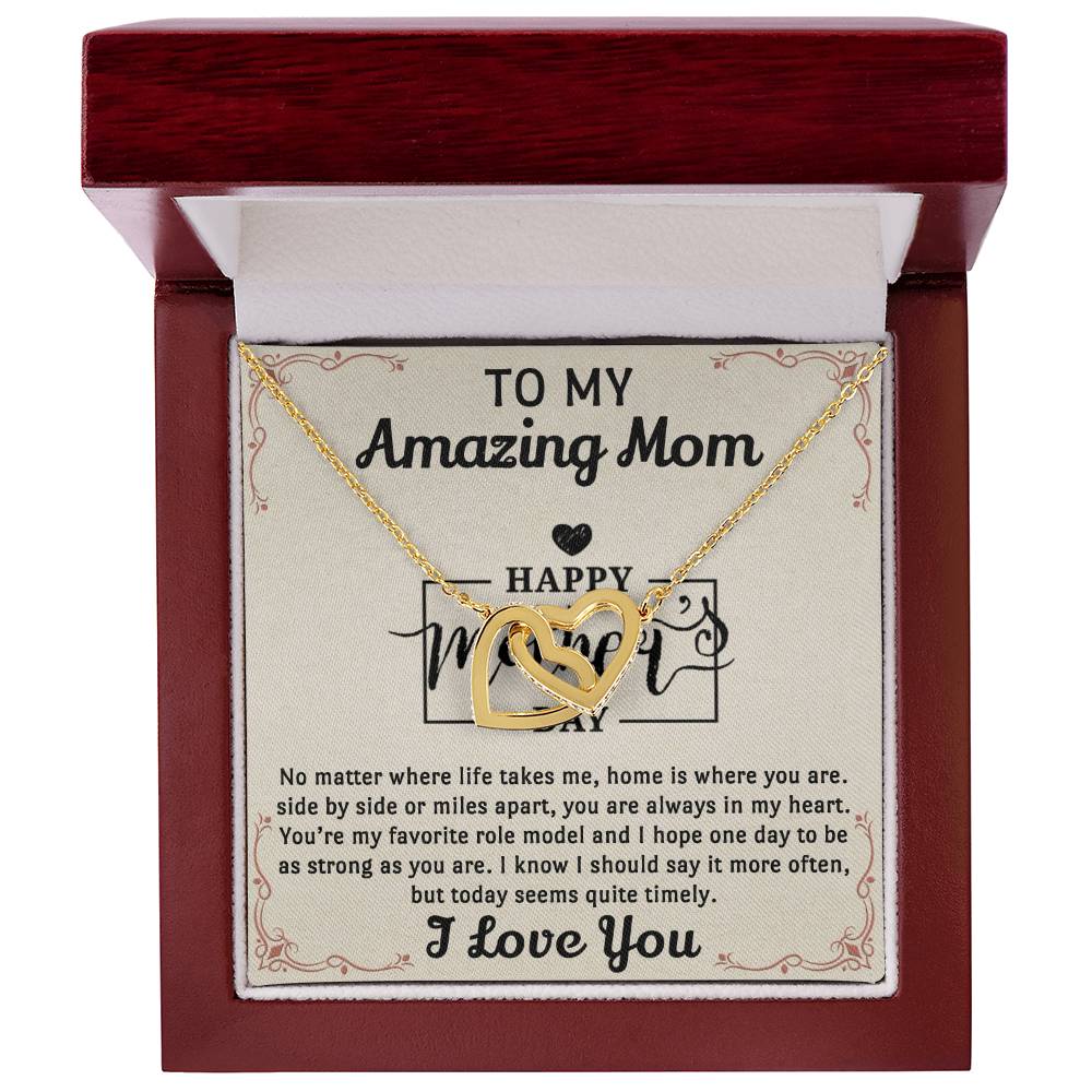 My Amazing Mom Interlocked Together Necklace For Mothers Day Interlocking Hearts Necklace