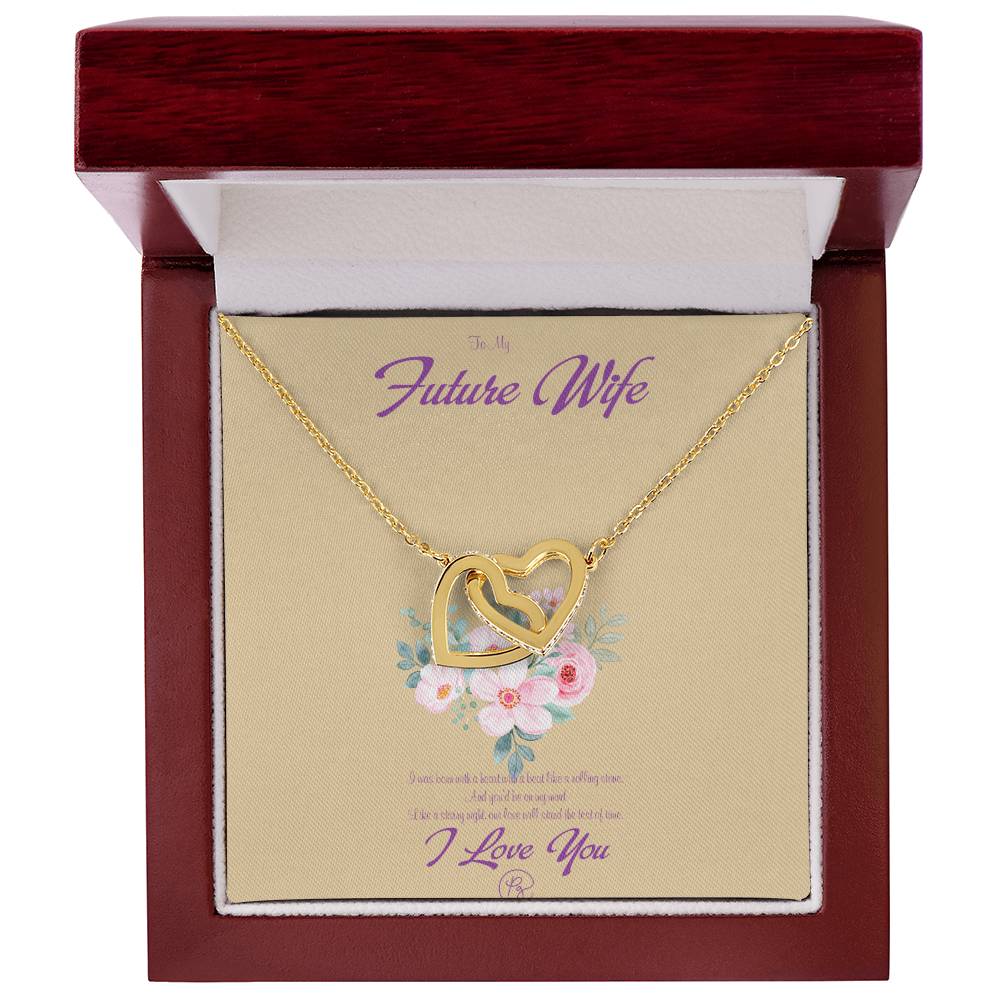 To My Future Wife - Birthday Gift For Fiancee - Perfect Us Gift Interlocking Hearts Necklace