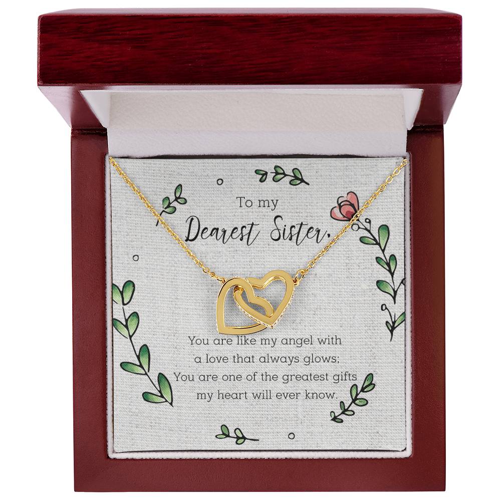 To My Dearest Sister - Heart - Necklace Interlocking Hearts Necklace