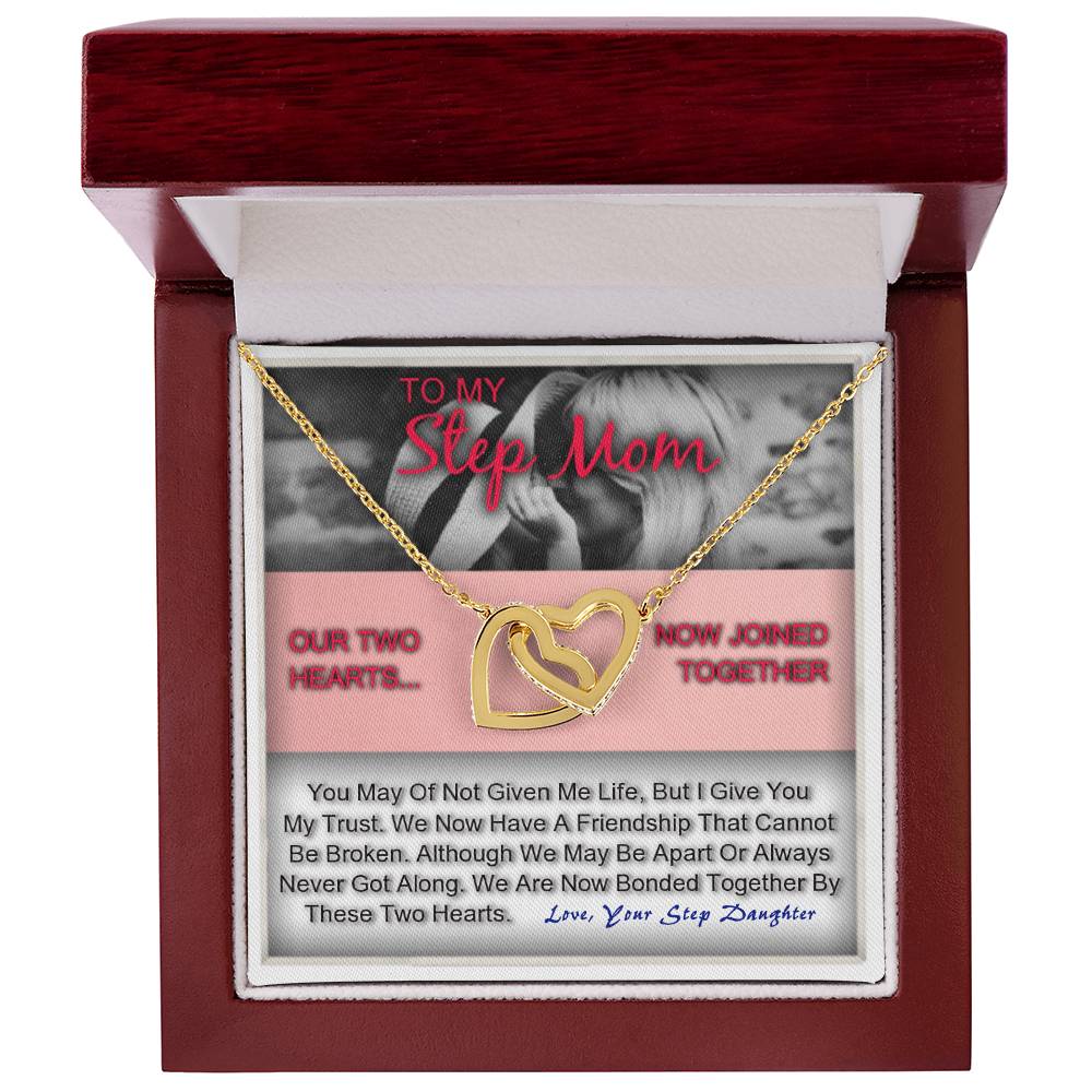 Step Mom Gift For Her To My Bonus Mother Heart Necklace Interlocking Hearts Necklace