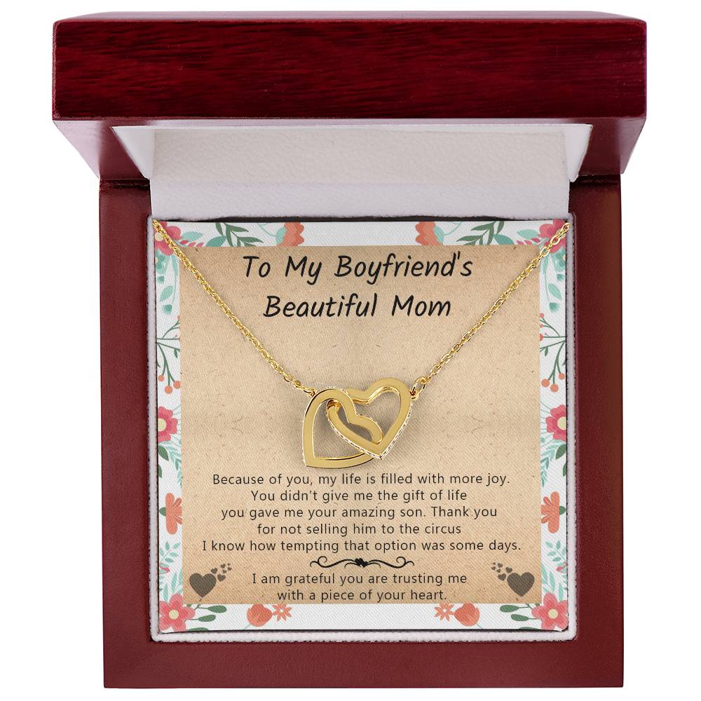 Gift For Boyfriend'S Mom - My Life Is Filled With More Joy - Interlocking Interlocking Hearts Necklace